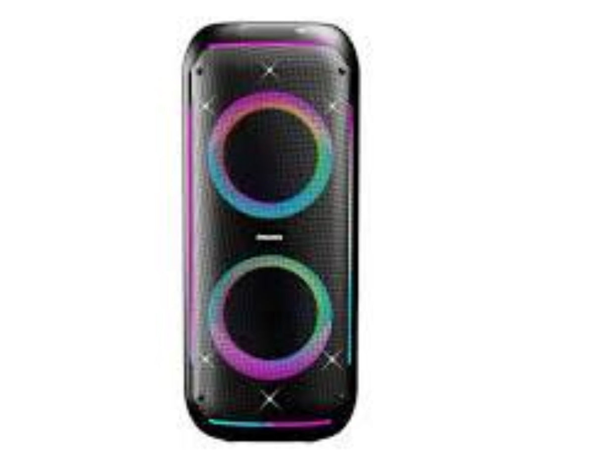 Philips TAX4900/94  - 120W Max, 6.5”, RGB speaker light with Strobe light, AC/Battery powered, USB, BT v5.3 , Mic. in x1, Karaoke, wireless Mic Free)